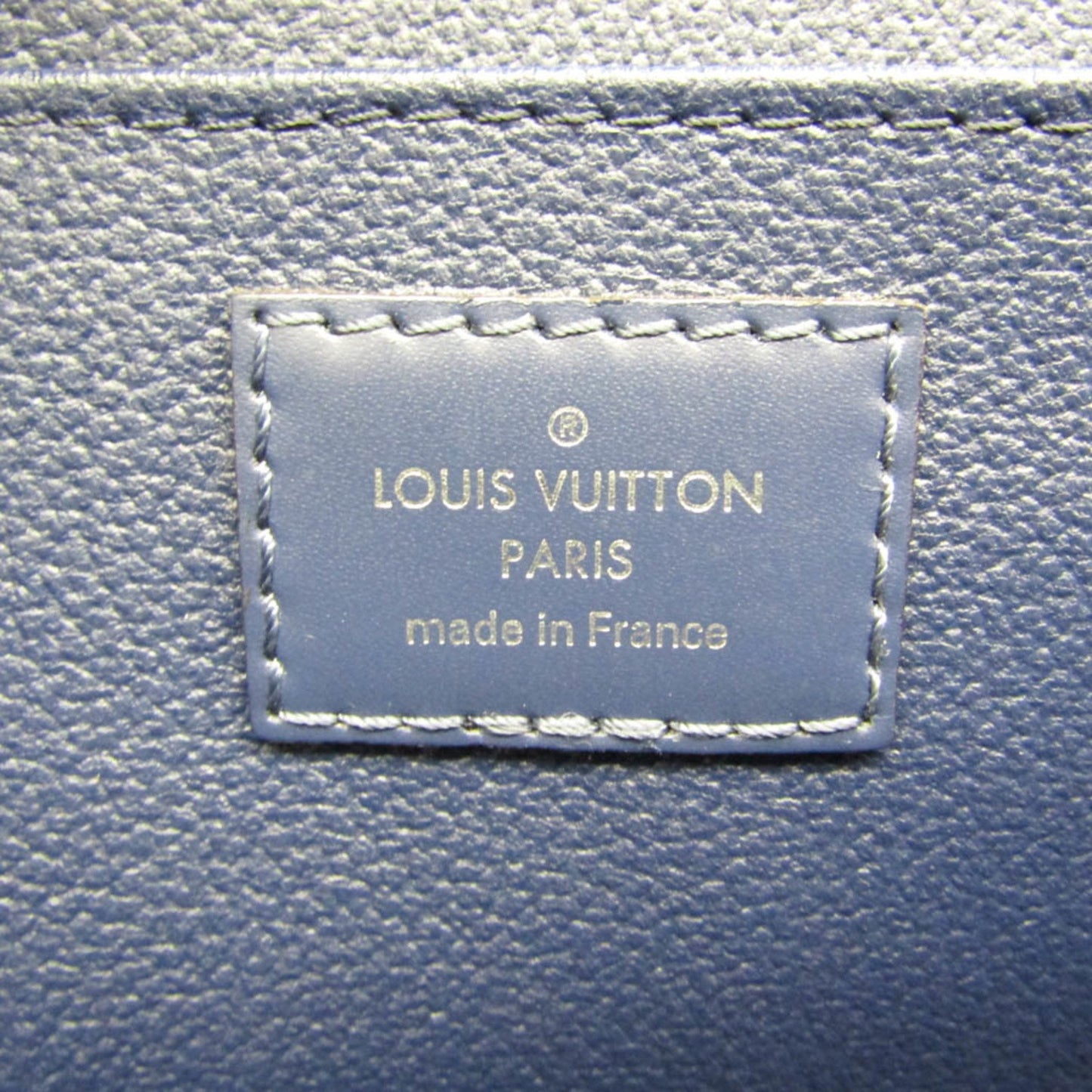 Louis Vuitton Poche Toilette Navy Leather Clutch Bag