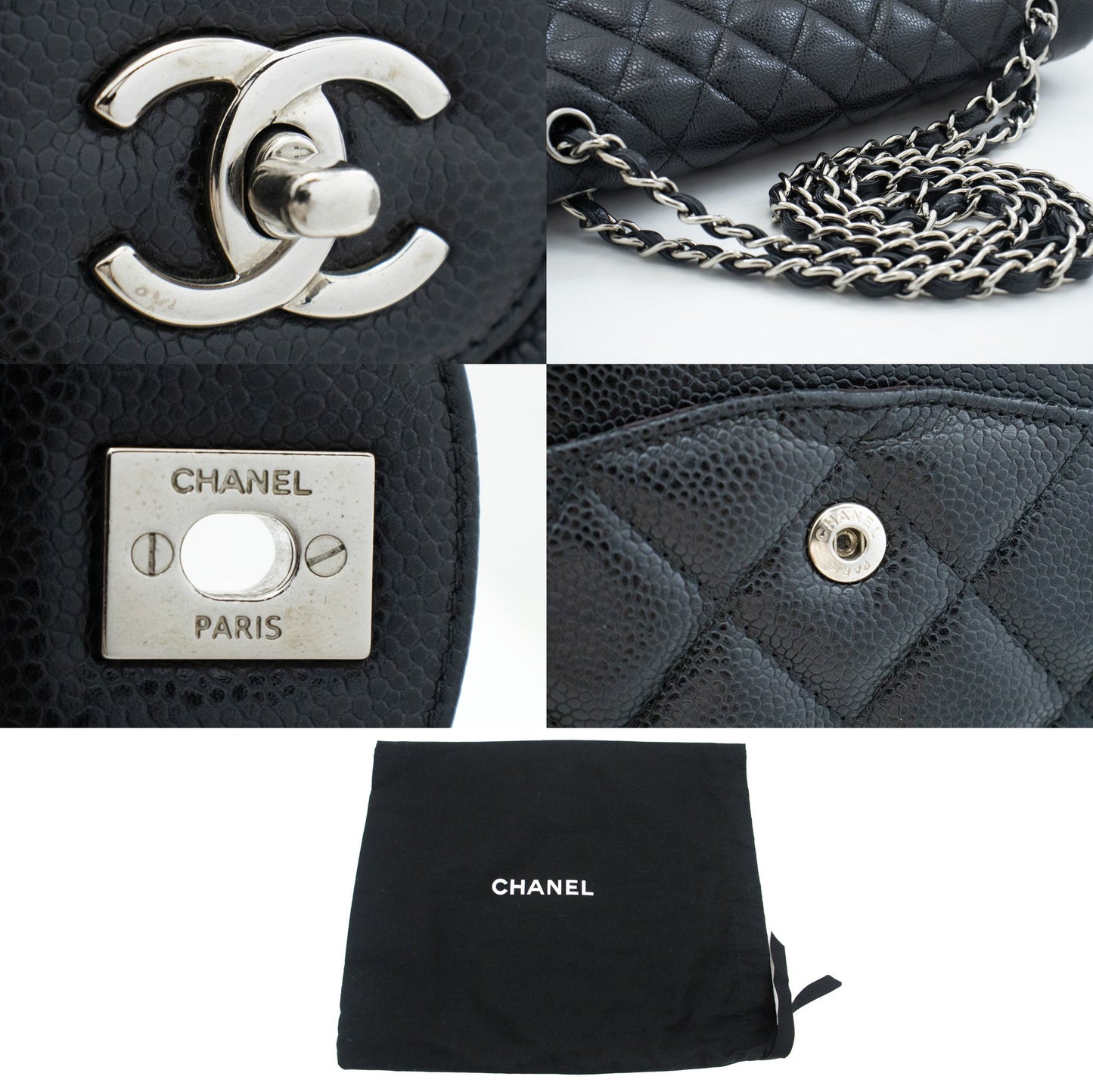 Chanel Classic Flap Black Leather Shoulder Bag