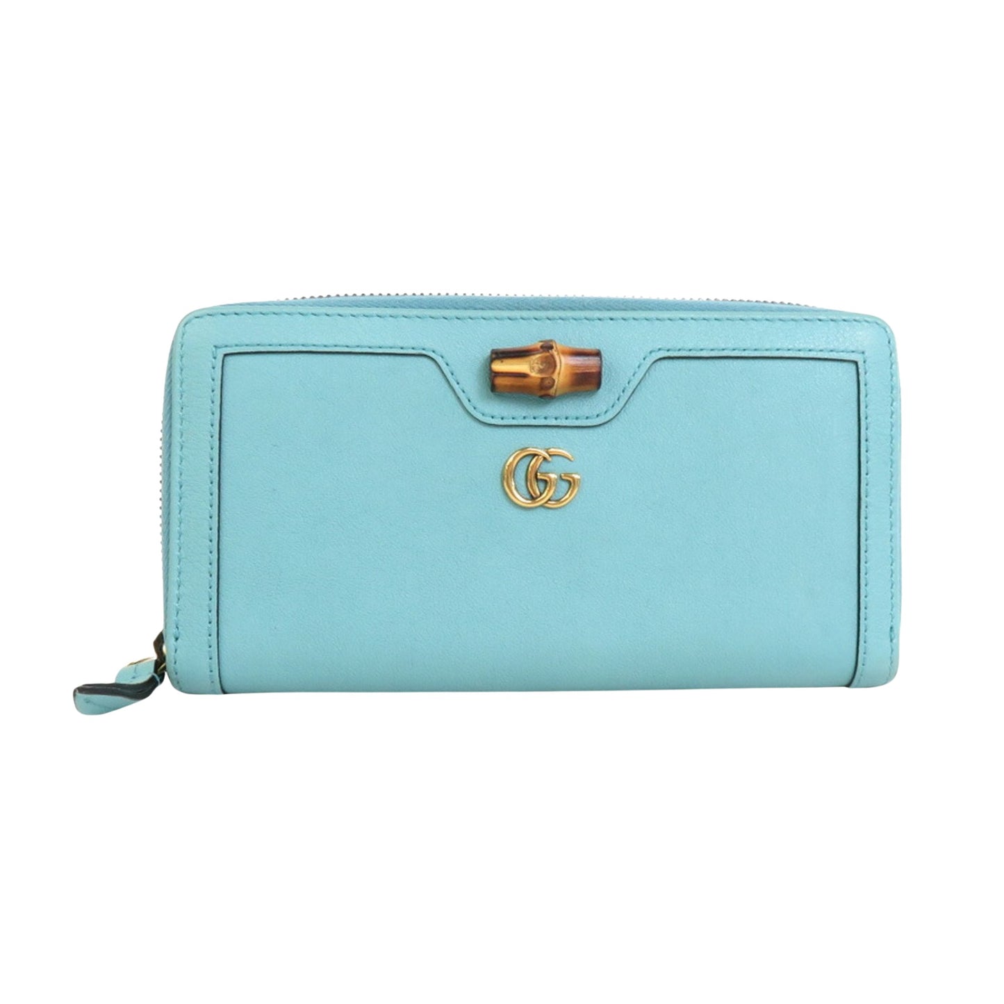 Gucci Bamboo Turquoise Leather Wallet Accessories