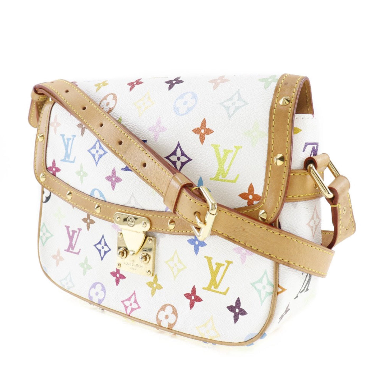 Louis Vuitton Sologne White Canvas Shoulder Bag