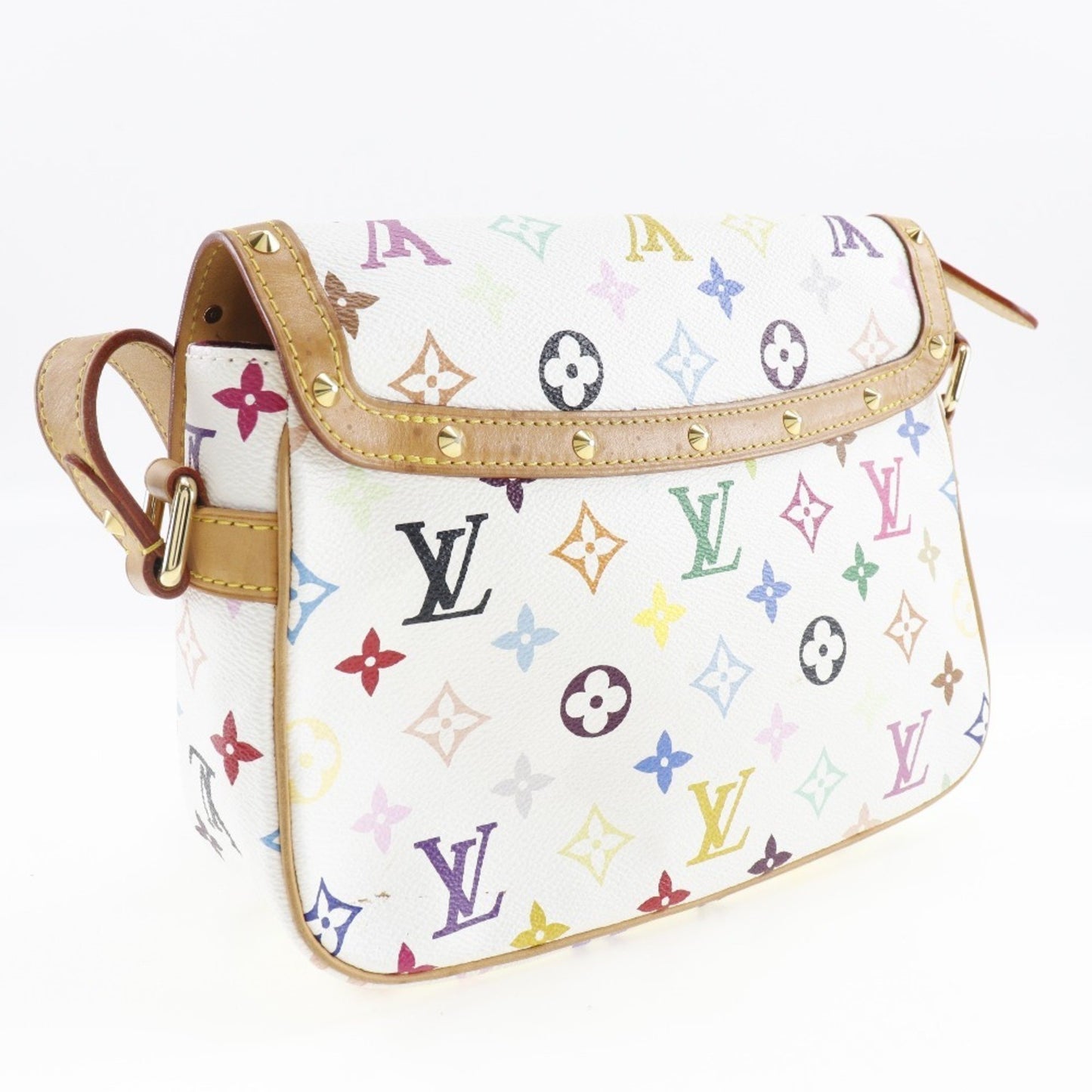 Louis Vuitton Sologne White Canvas Shoulder Bag