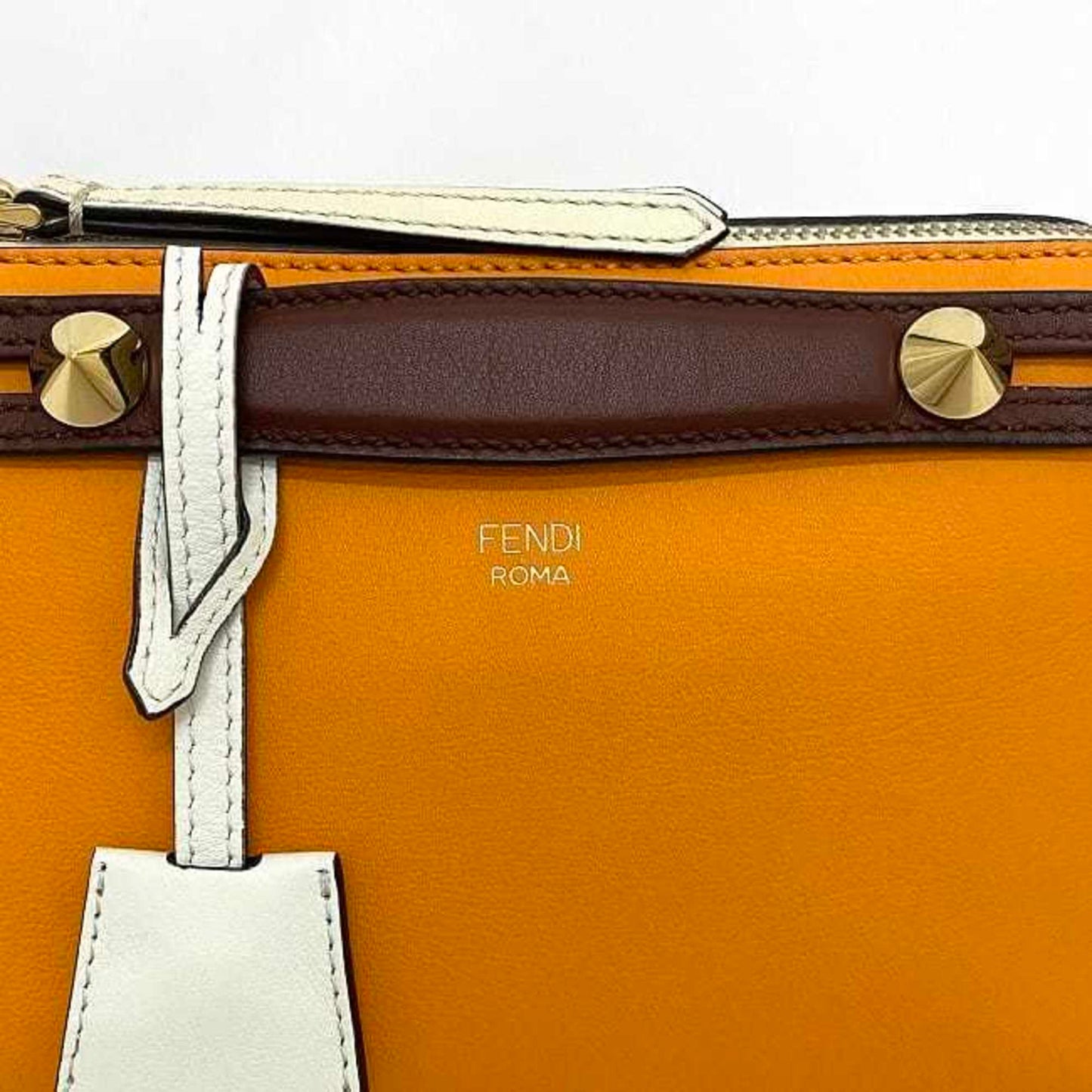 Fendi By The Way Mini Orange Leather Shoulder Bag