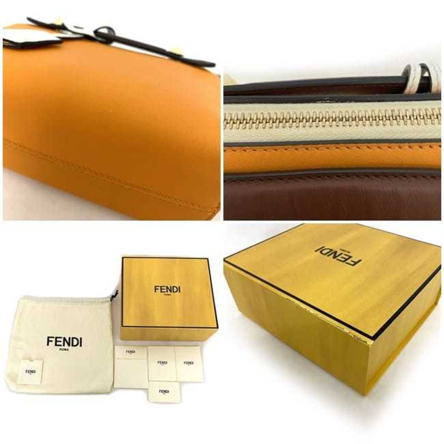 Fendi By The Way Mini Orange Leather Shoulder Bag