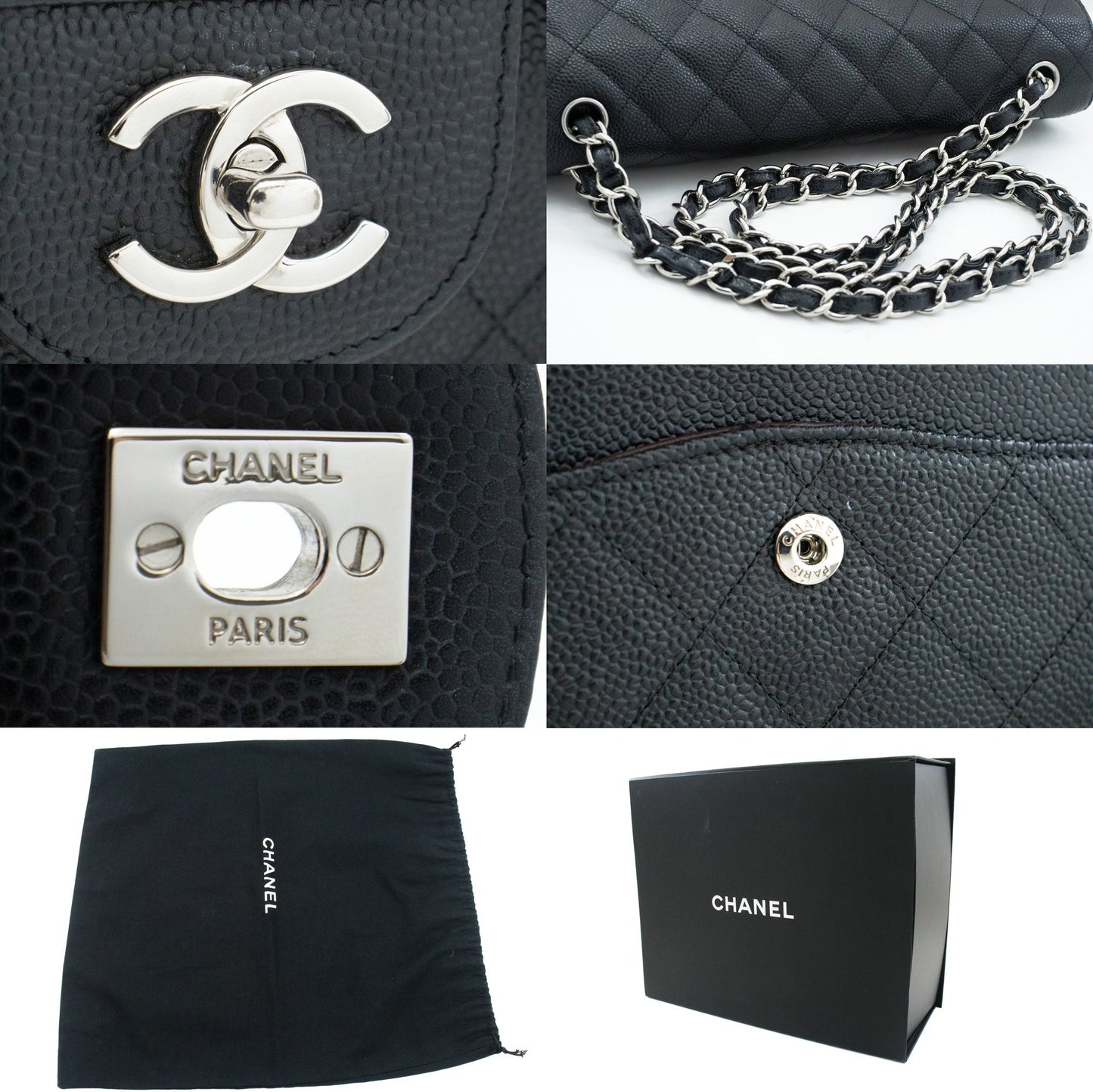 Chanel Double flap Black Leather Shoulder Bag