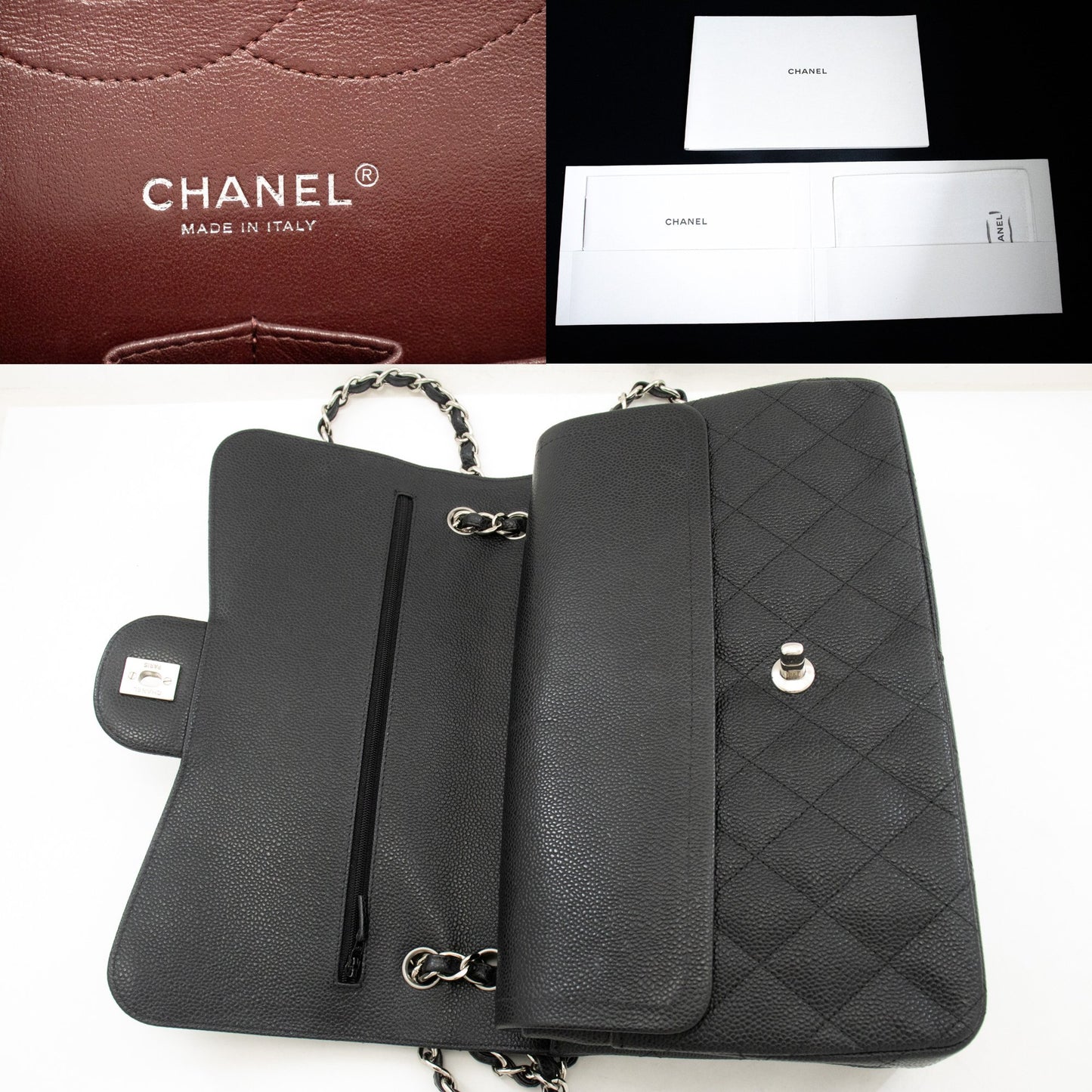 Chanel Double flap Black Leather Shoulder Bag