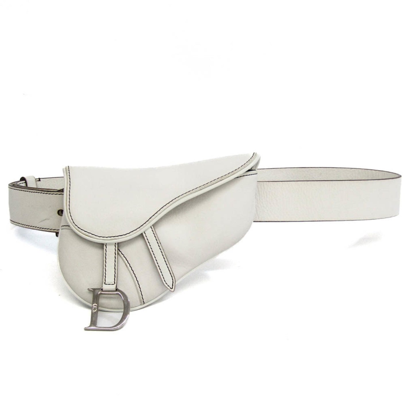 Dior Saddle White Leather Clutch Bag