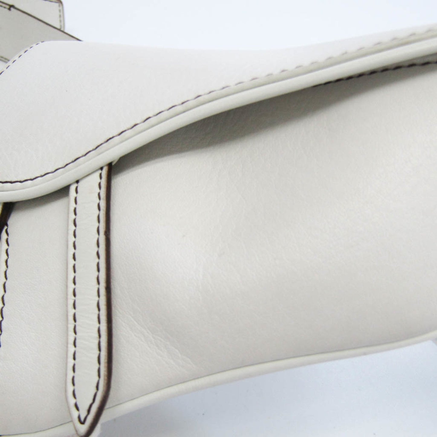 Dior Saddle White Leather Clutch Bag