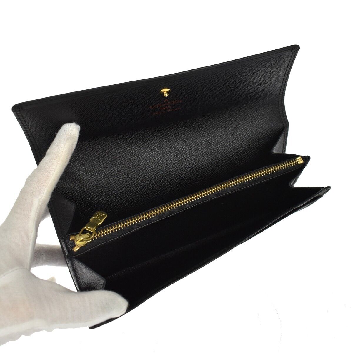 Louis Vuitton Porte Monnaie Credit Black Leather Wallet Accessories