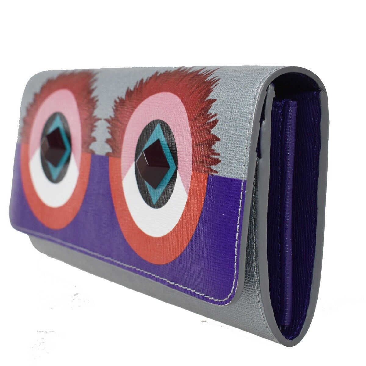 Fendi Monster Grey Leather Wallet Accessories