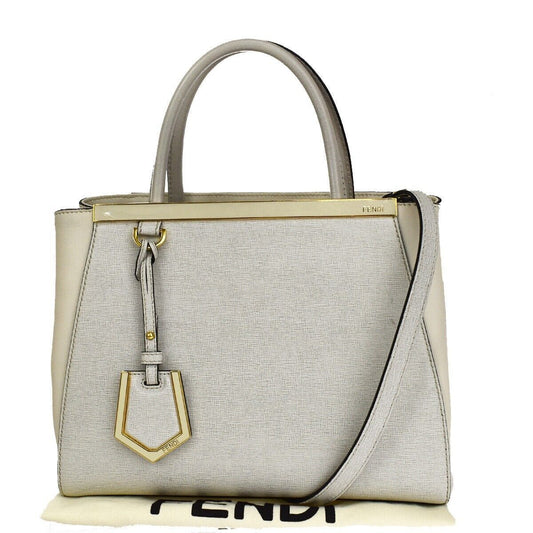 Fendi 2Jours Grey Leather Hand Bag