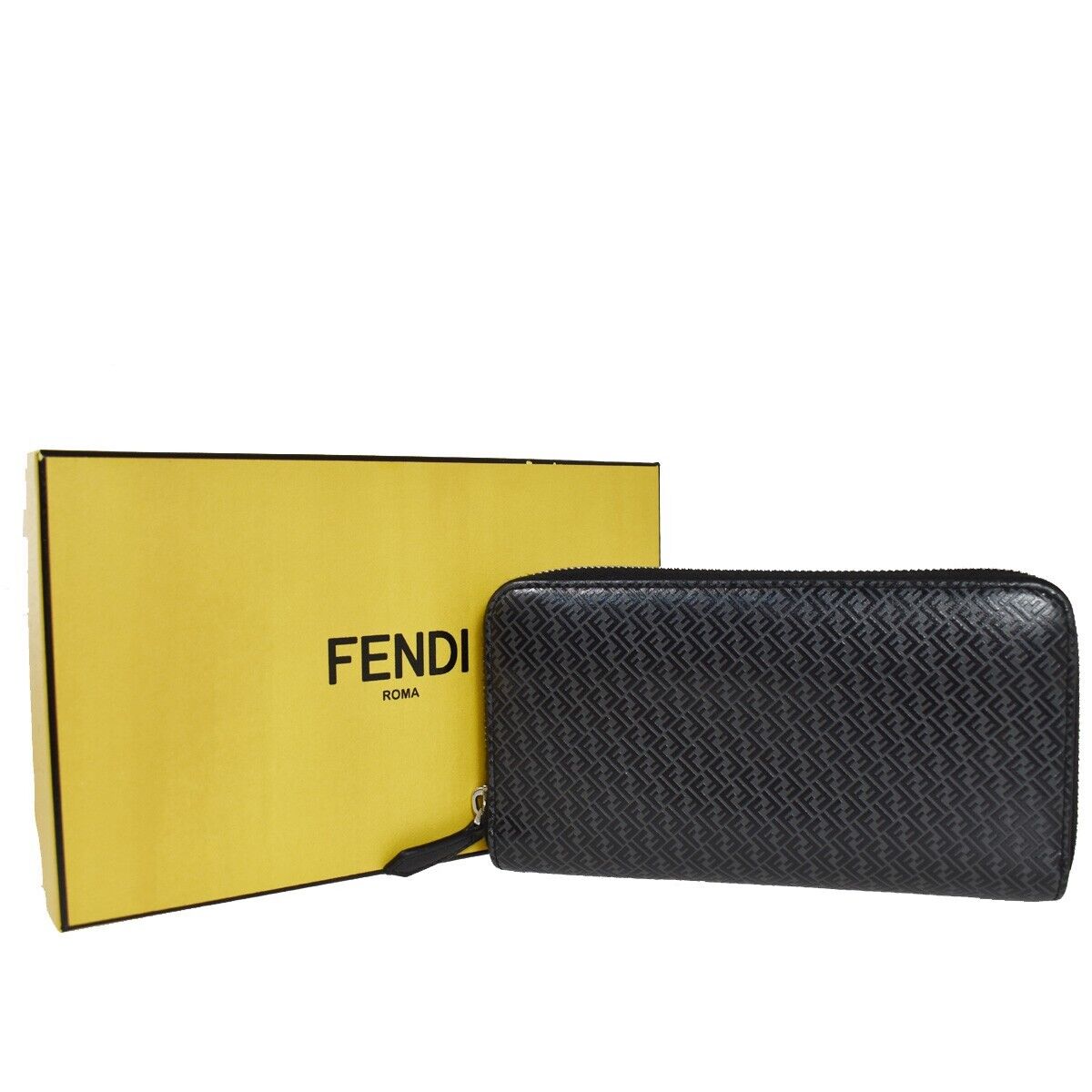 Fendi Zucca Black Leather Wallet Accessories