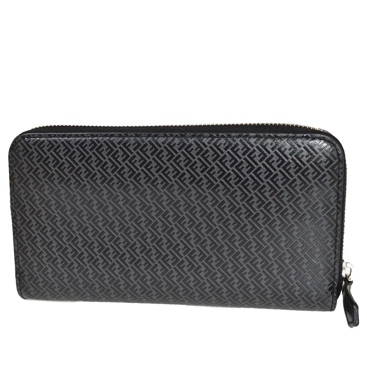 Fendi Zucca Black Leather Wallet Accessories