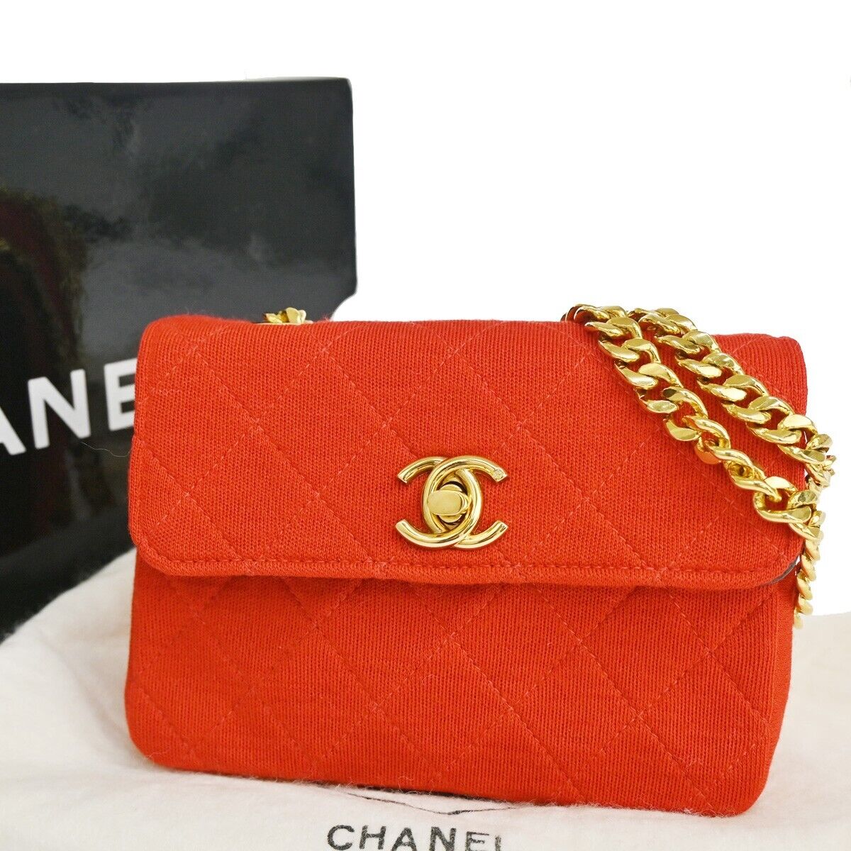 Chanel Mini matelassé Red Canvas Shoulder Bag