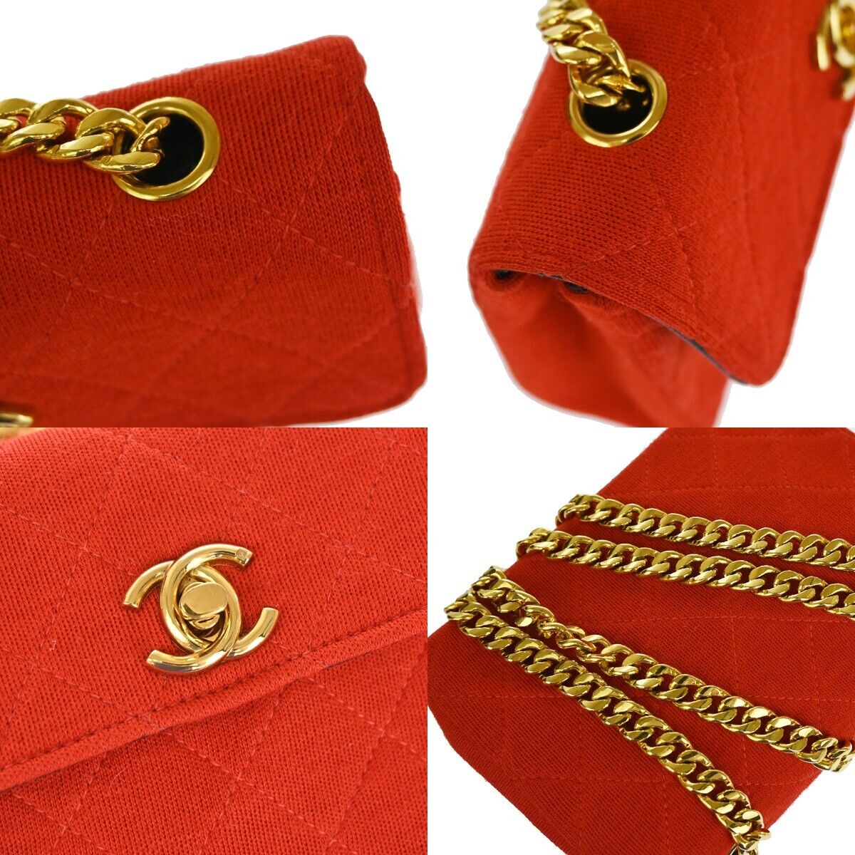 Chanel Mini matelassé Red Canvas Shoulder Bag