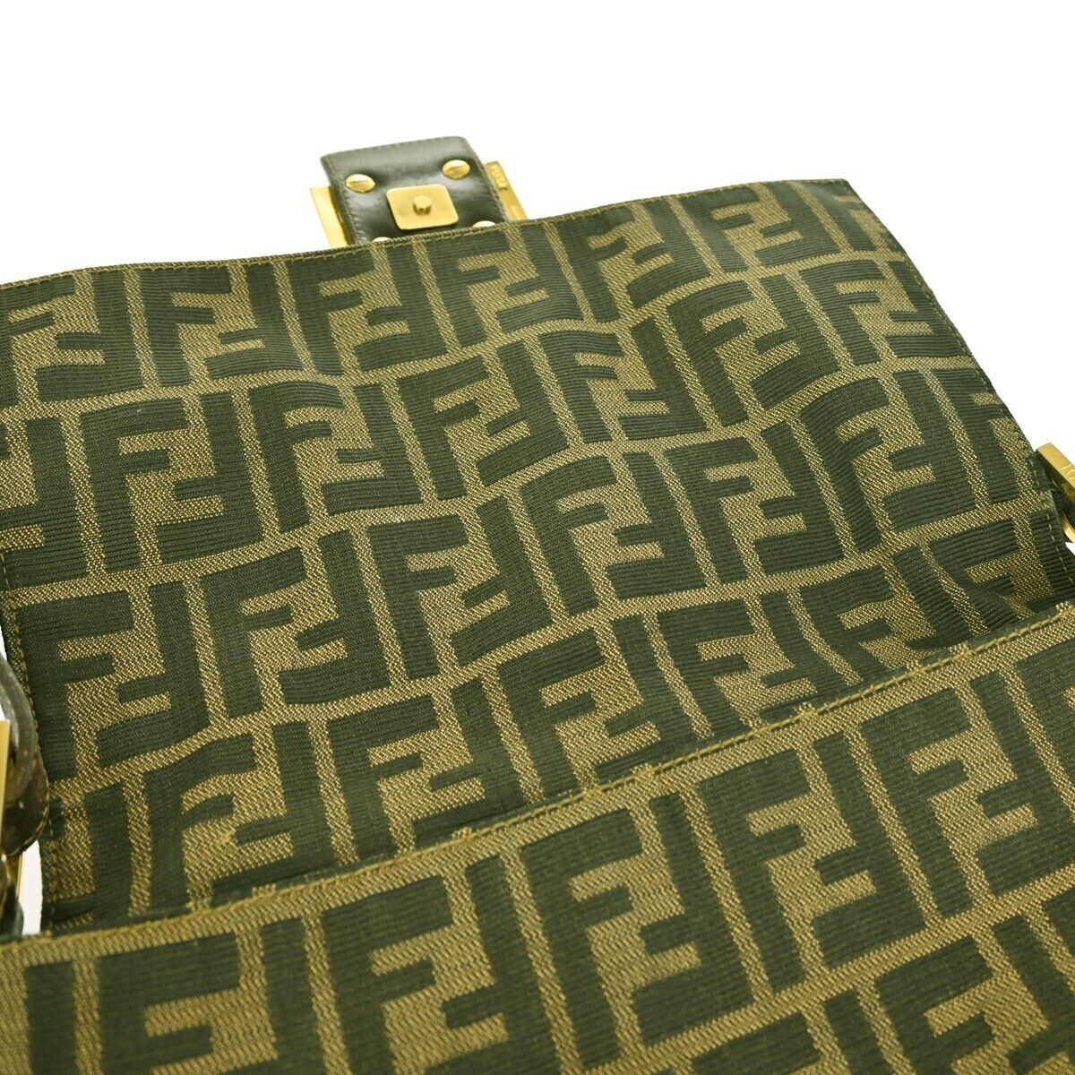 Fendi Mamma Baguette Brown Canvas Shoulder Bag