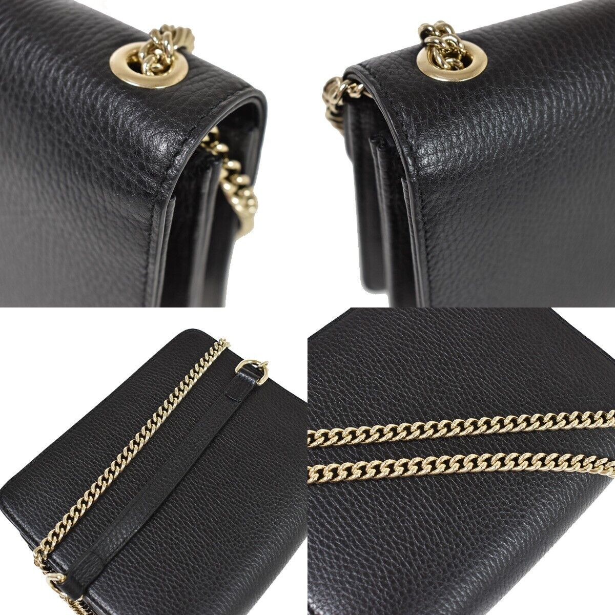 Gucci Interlocking G Black Leather Shoulder Bag