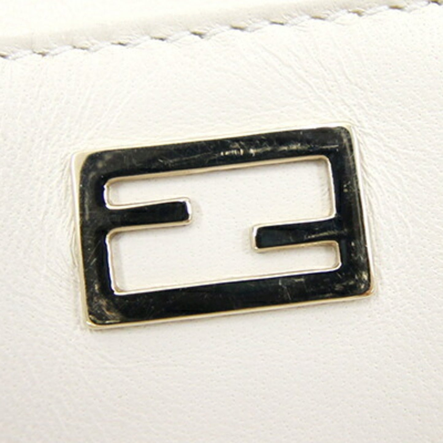 Fendi White Leather Clutch Bag