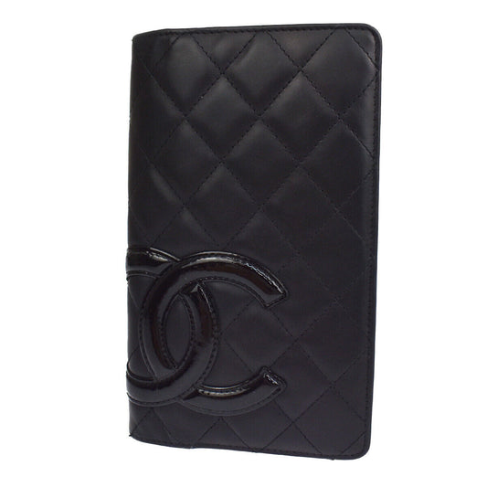 Chanel Cambon Black Leather Wallet Accessories