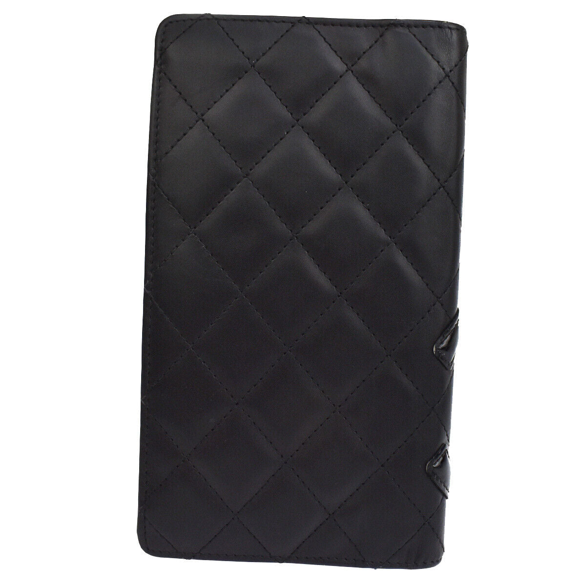 Chanel Cambon Black Leather Wallet Accessories