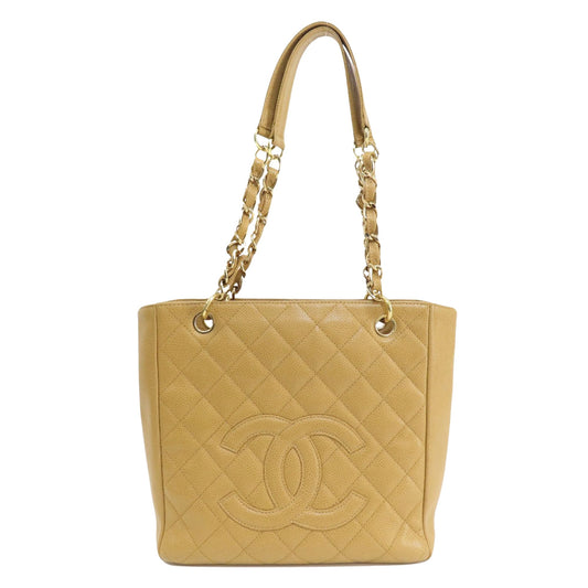 Chanel PST (Petite Shopping Tote) Beige Leather Tote Bag