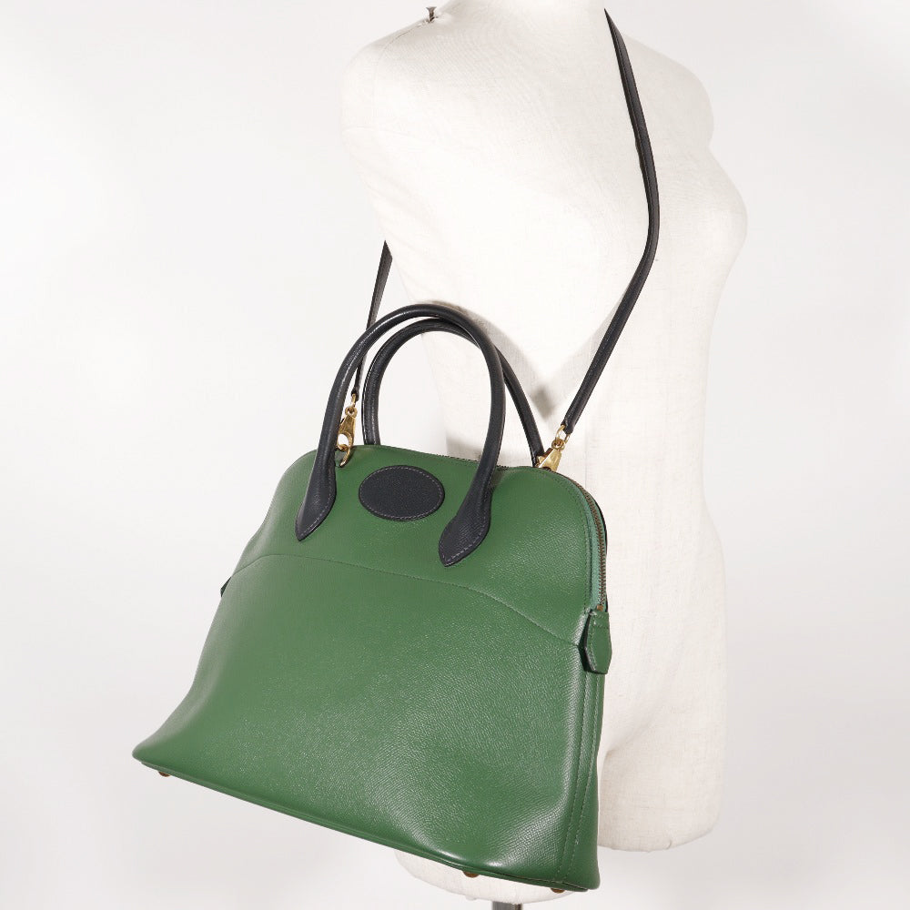 Hermès Bolide Green Leather Hand Bag