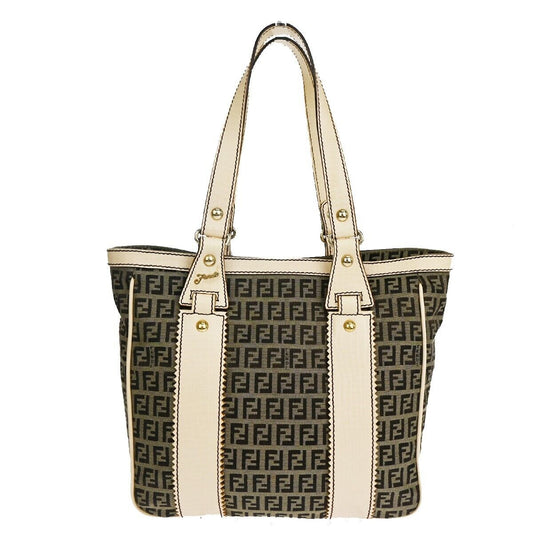 Fendi Zucchino Brown Canvas Shoulder Bag