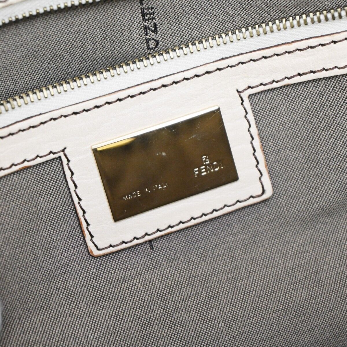 Fendi Zucchino Brown Canvas Shoulder Bag