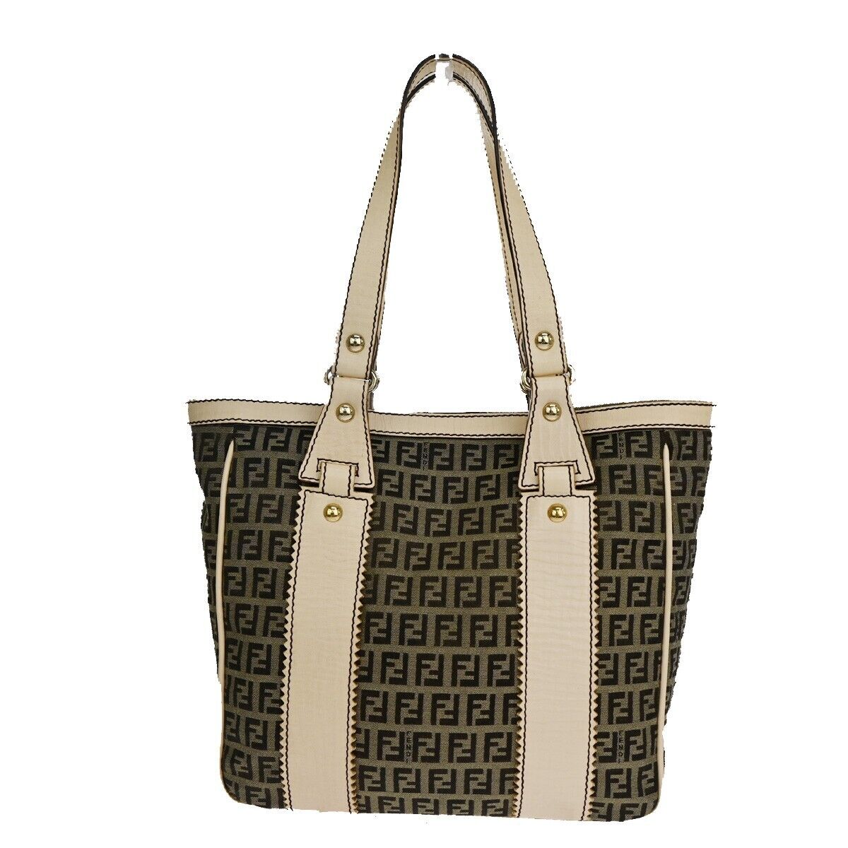 Fendi Zucchino Brown Canvas Shoulder Bag