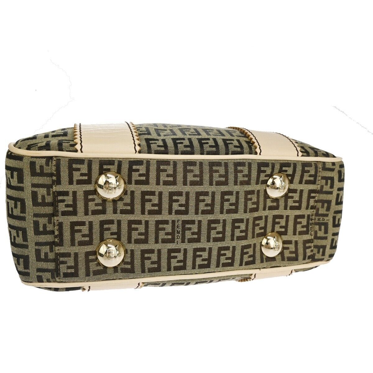 Fendi Zucchino Brown Canvas Shoulder Bag