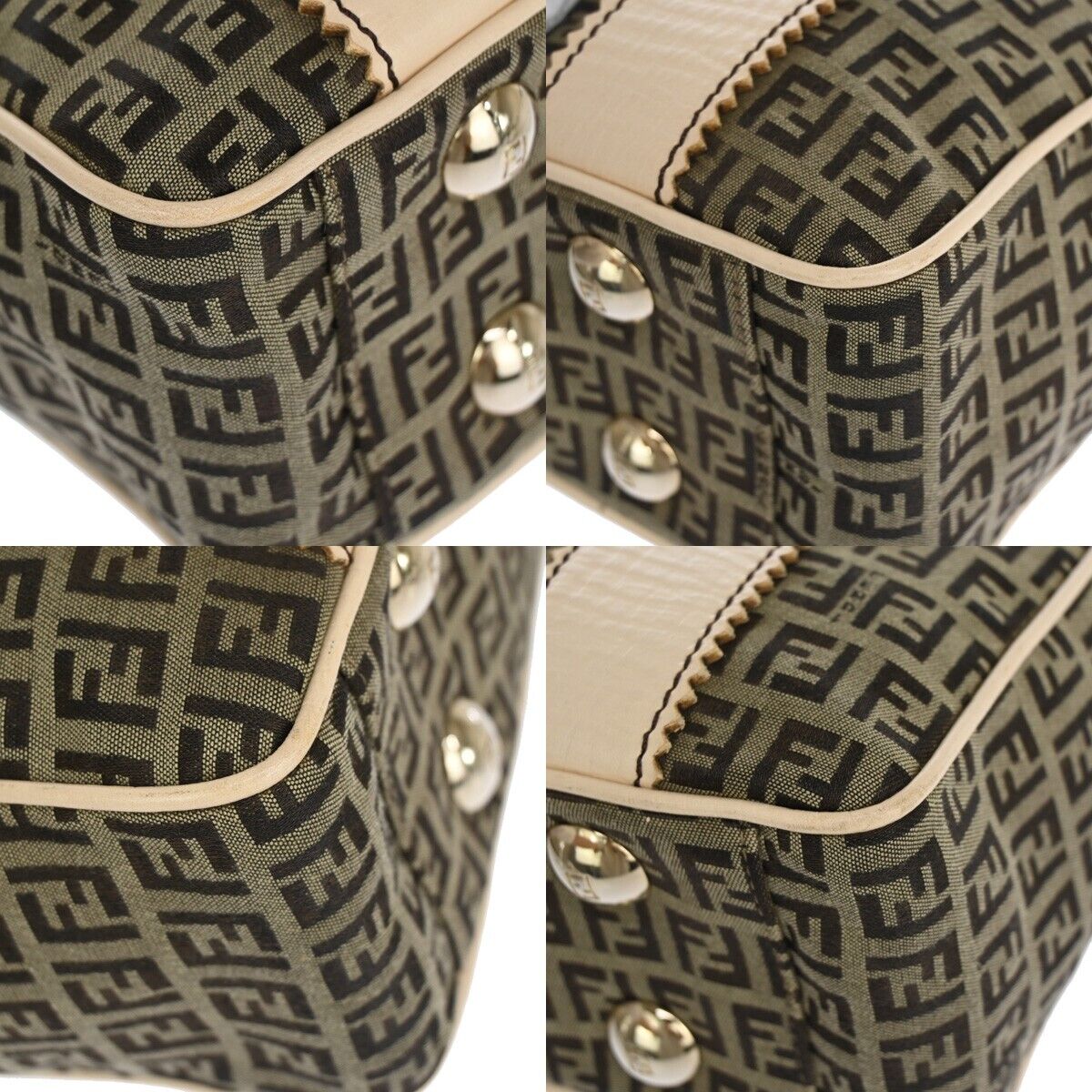 Fendi Zucchino Brown Canvas Shoulder Bag