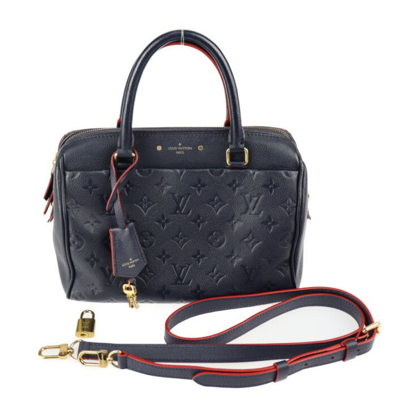 Louis Vuitton Speedy bandoulière 25 Navy Leather Hand Bag