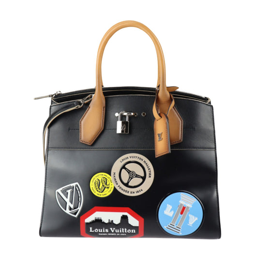 Louis Vuitton Steamer Black Leather Hand Bag