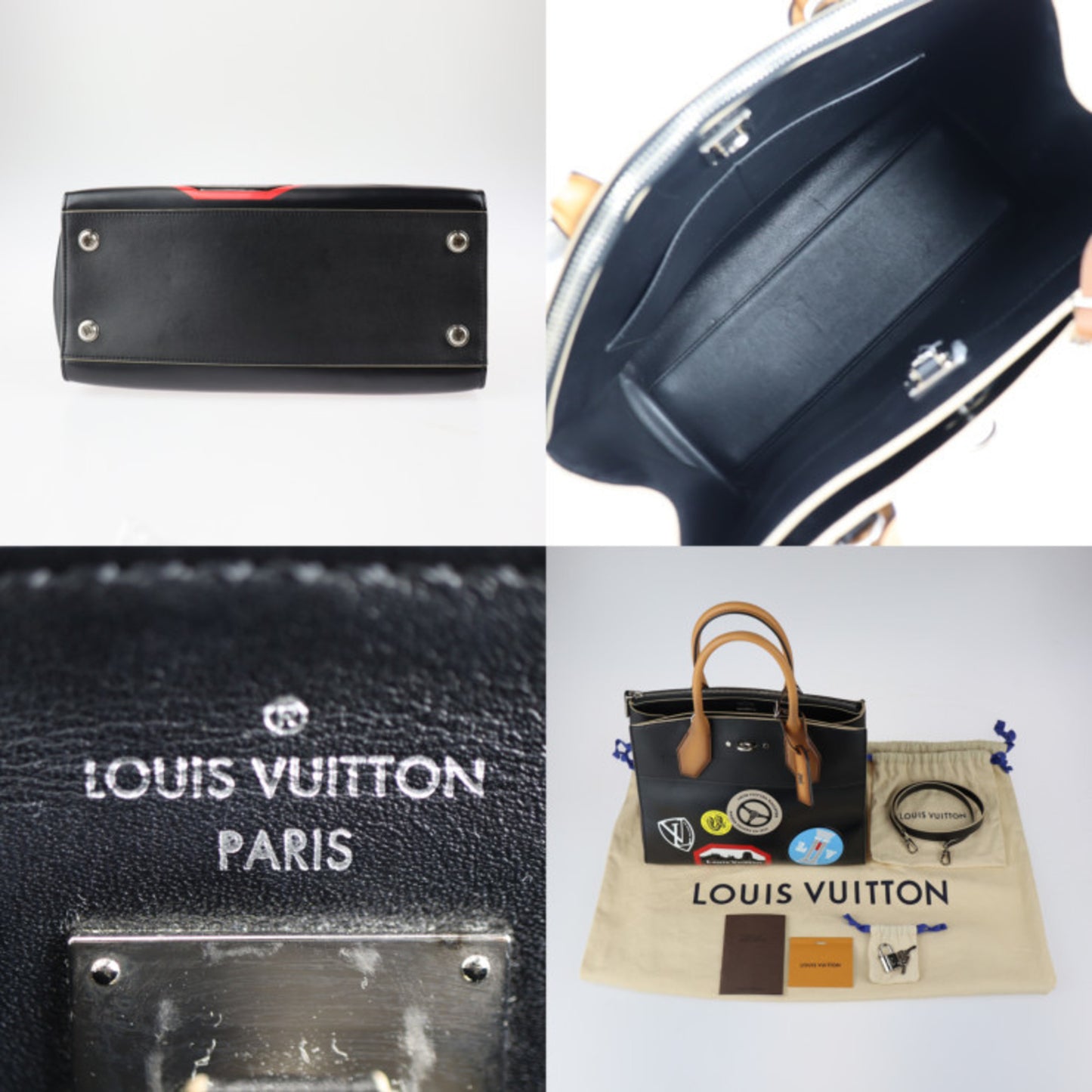 Louis Vuitton Steamer Black Leather Hand Bag