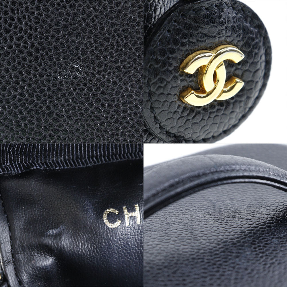 Chanel Vanity Black Leather Hand Bag