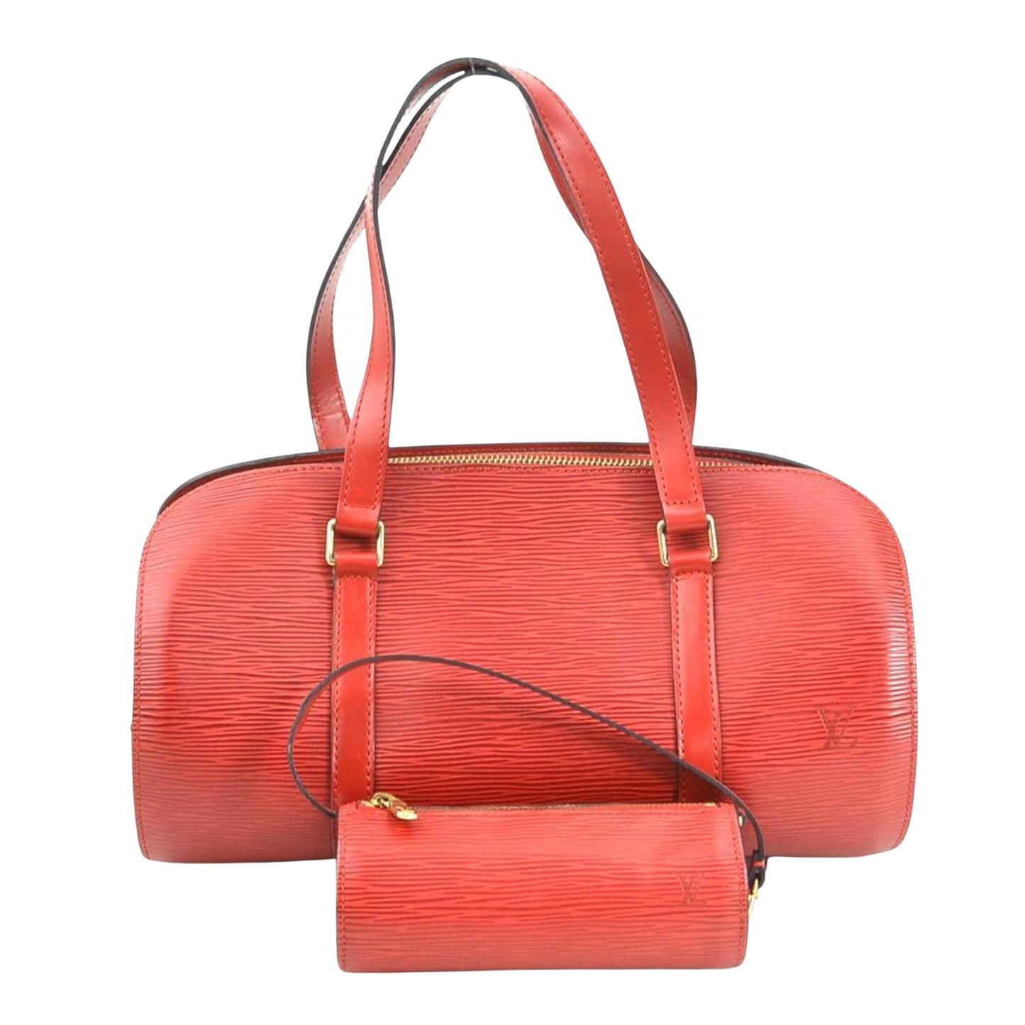 Louis Vuitton Soufflot Red Leather Hand Bag