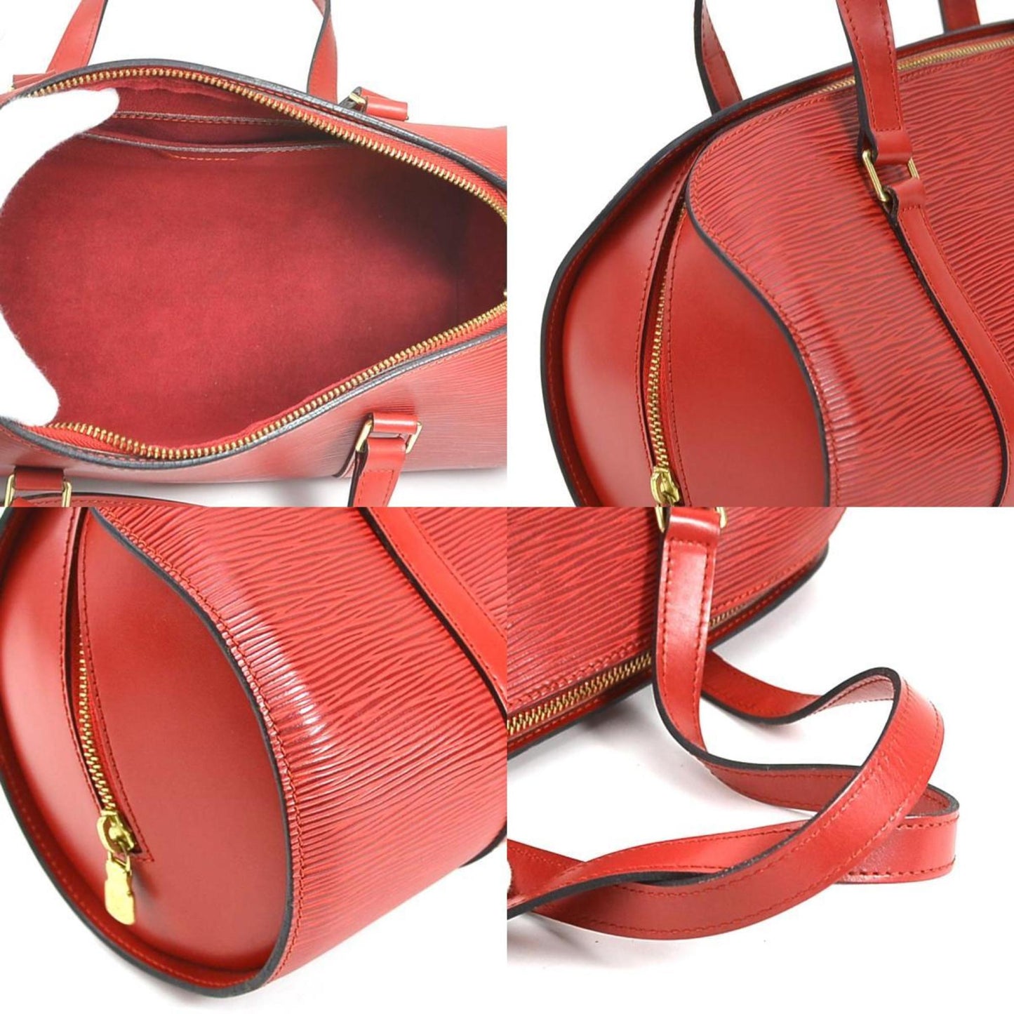 Louis Vuitton Soufflot Red Leather Hand Bag