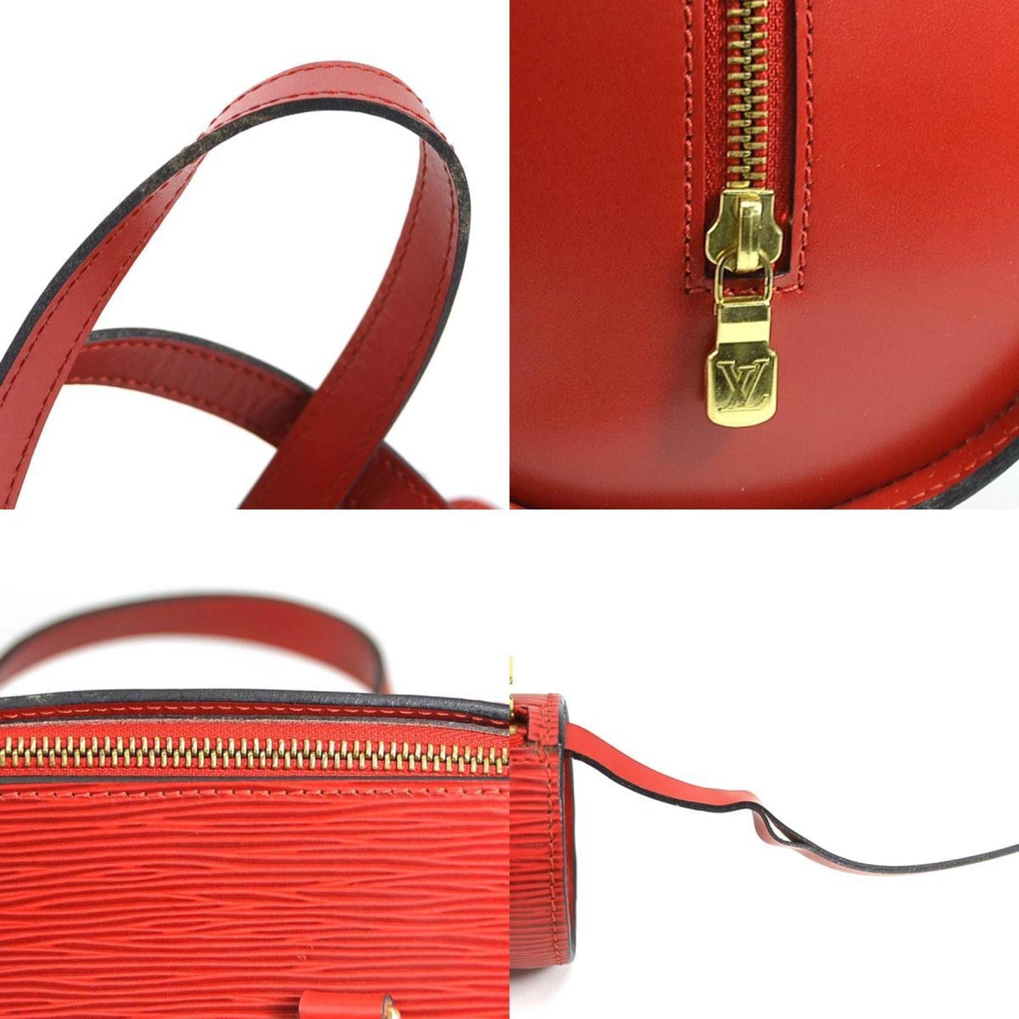 Louis Vuitton Soufflot Red Leather Hand Bag