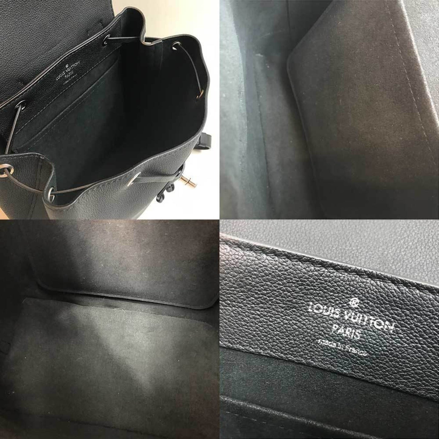 Louis Vuitton Lockme Black Leather Backpack Bag