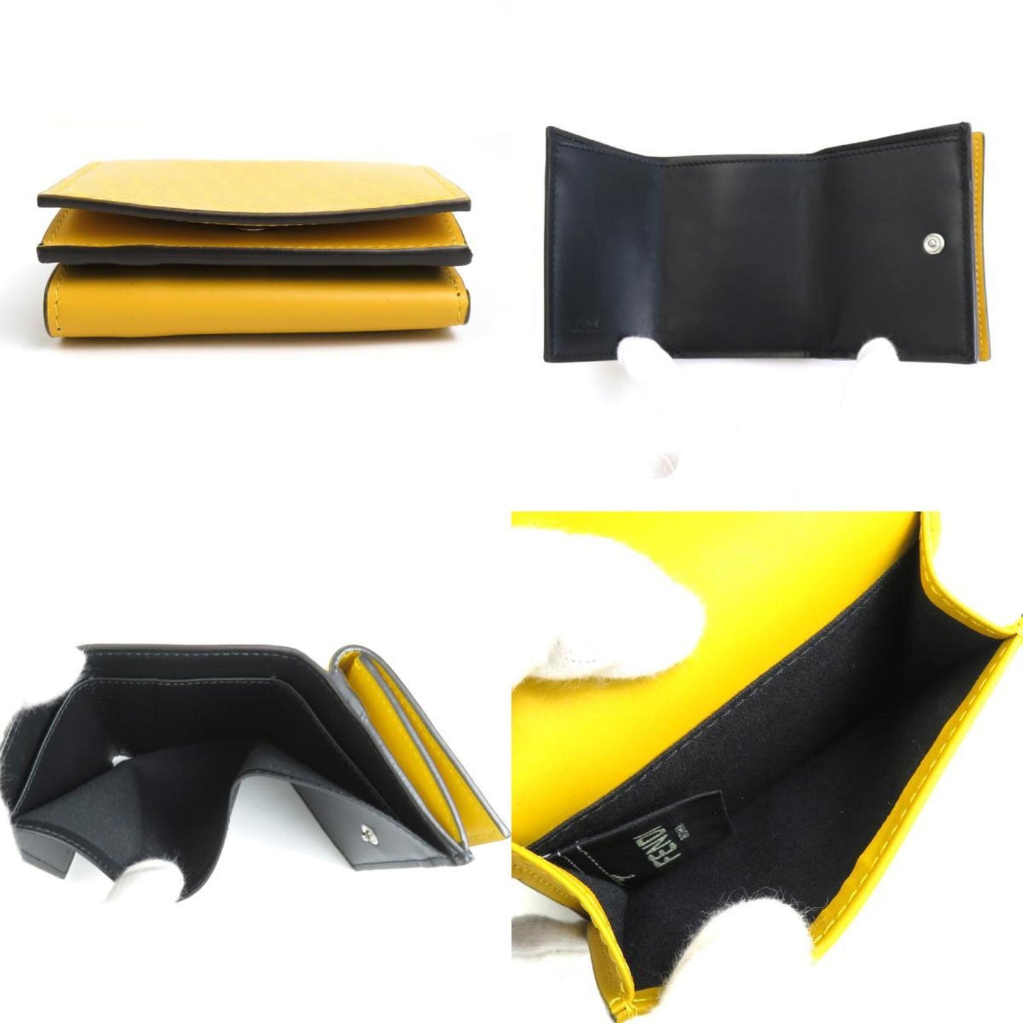 Fendi Yellow Leather Wallet Accessories