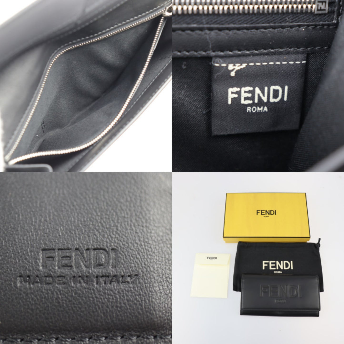 Fendi Black Leather Wallet Accessories