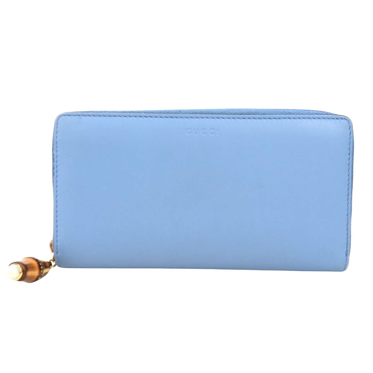 Gucci Bamboo Blue Leather Wallet Accessories