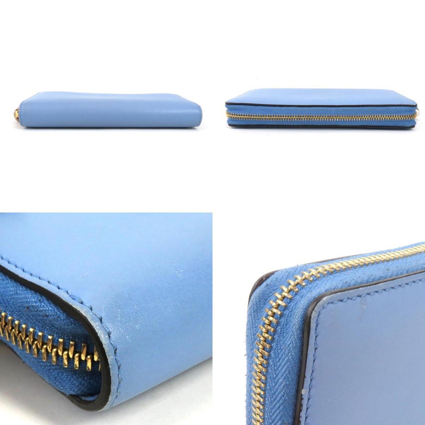 Gucci Bamboo Blue Leather Wallet Accessories