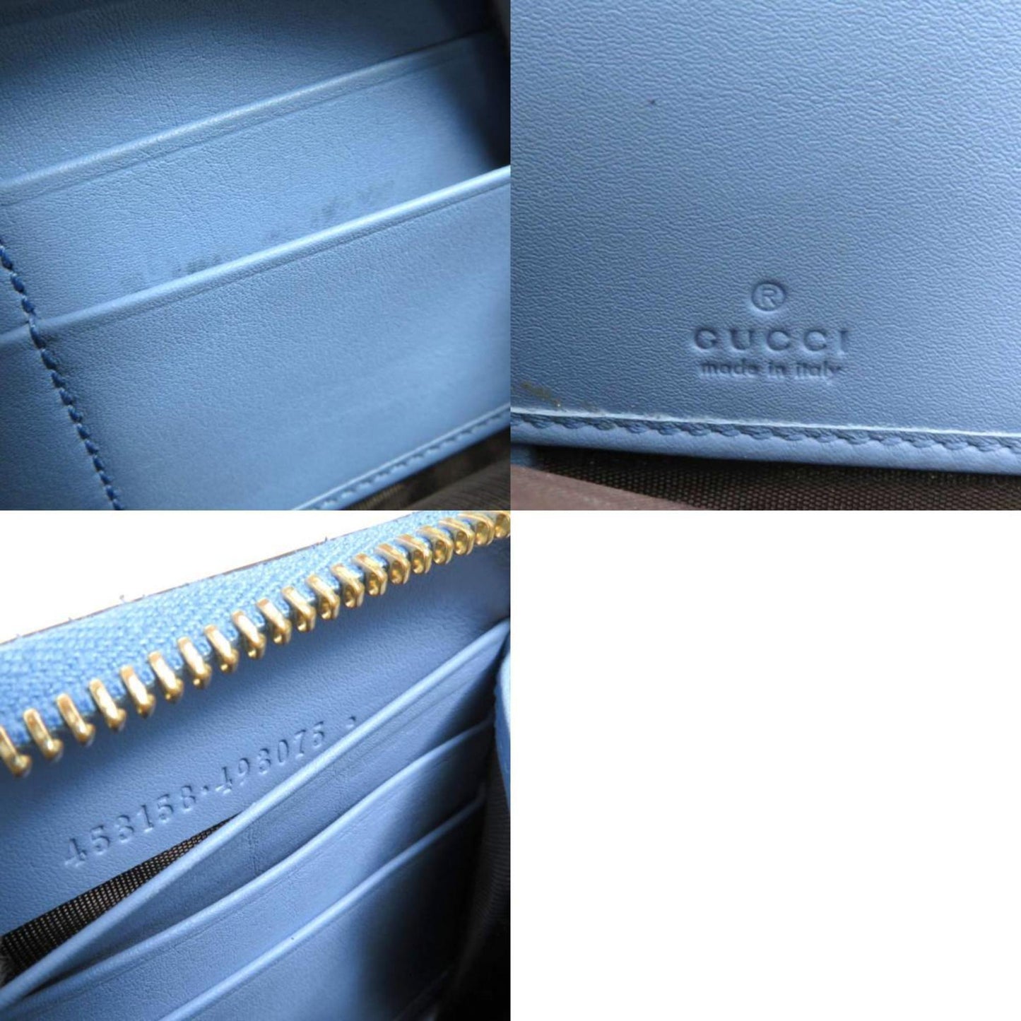 Gucci Bamboo Blue Leather Wallet Accessories