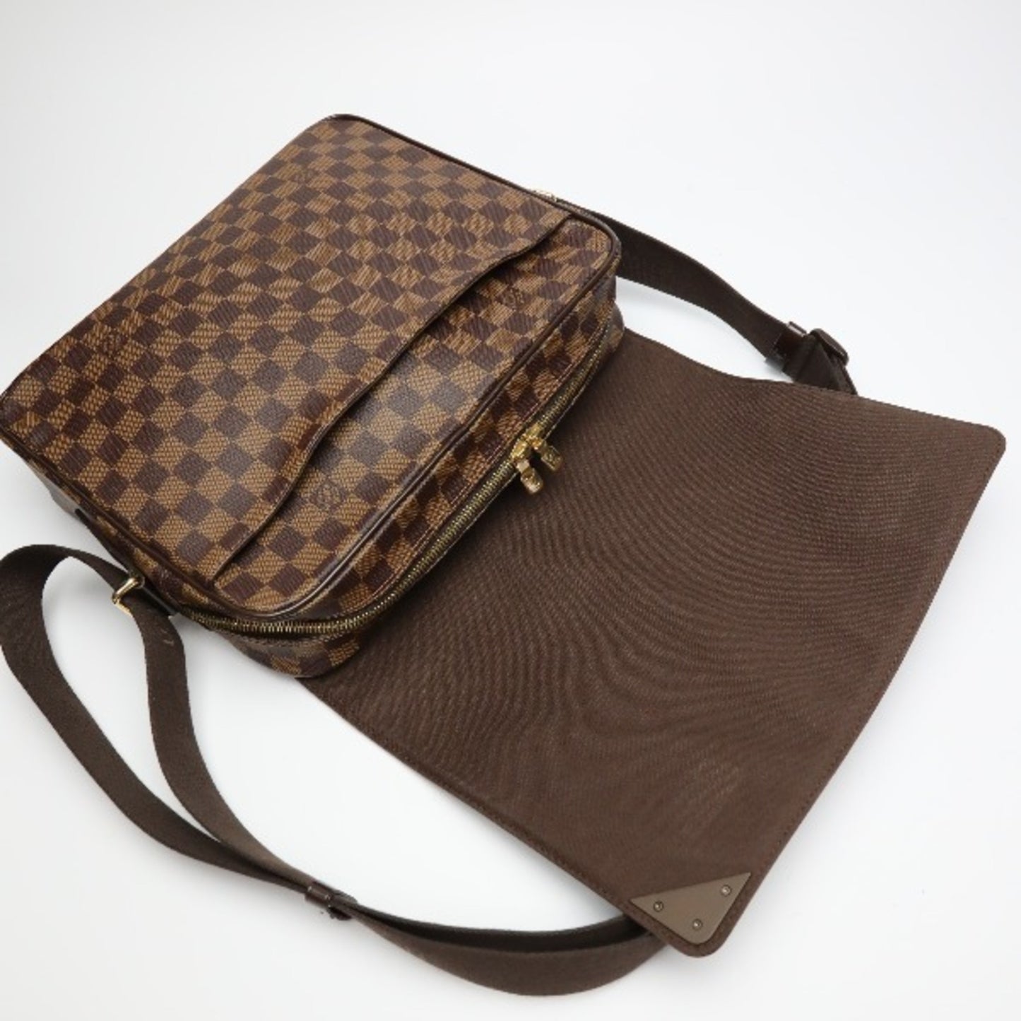 Louis Vuitton Shelton Brown Canvas Shoulder Bag