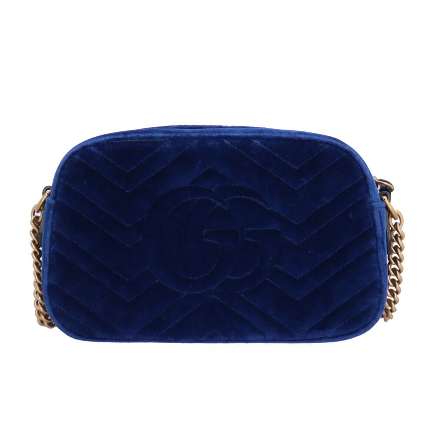 Gucci GG Marmont Blue Suede Shoulder Bag