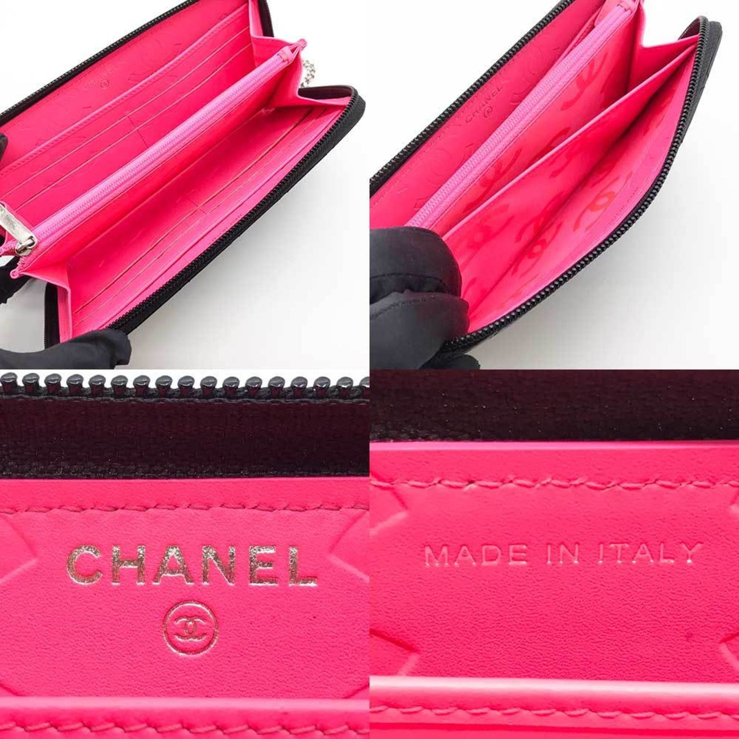 Chanel Cambon Black Leather Wallet Accessories