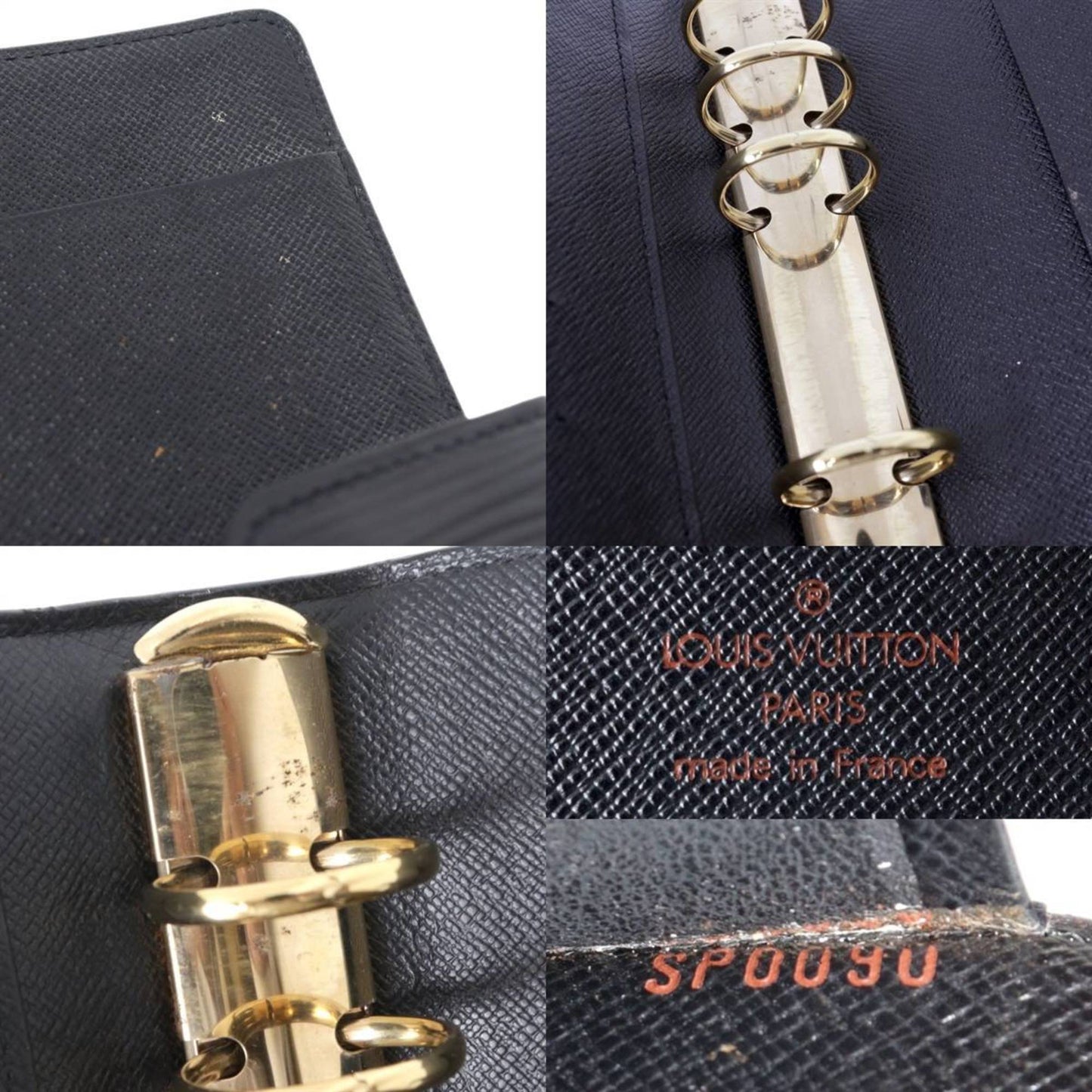 Louis Vuitton Agenda cover Black Leather Wallet Accessories