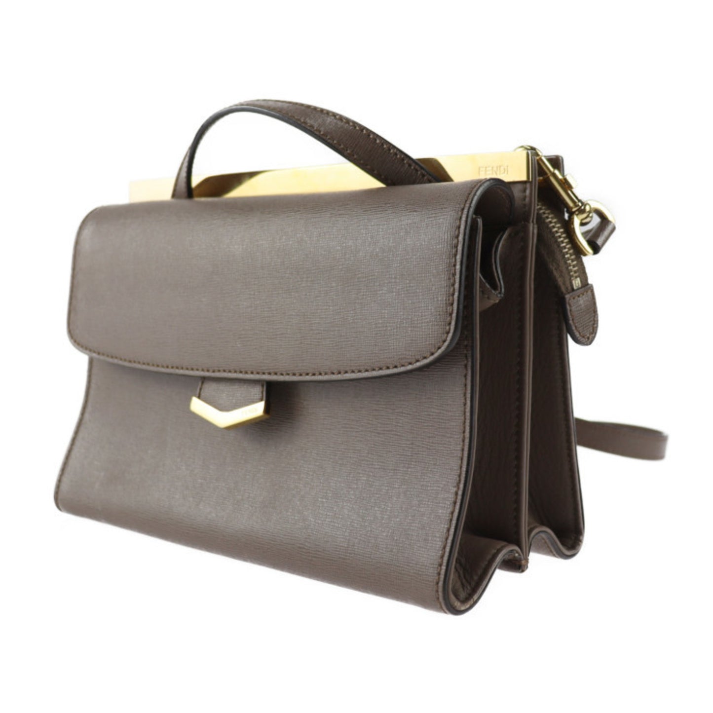 Fendi Brown Leather Hand Bag