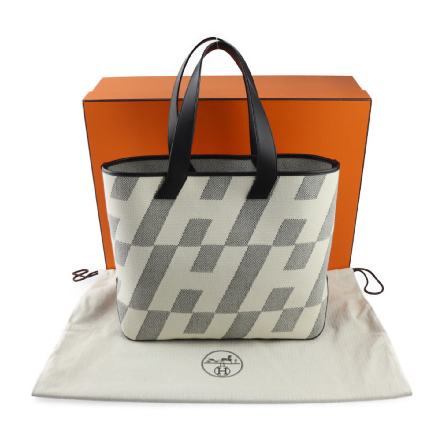 Hermès Cabas Grey Canvas Tote Bag