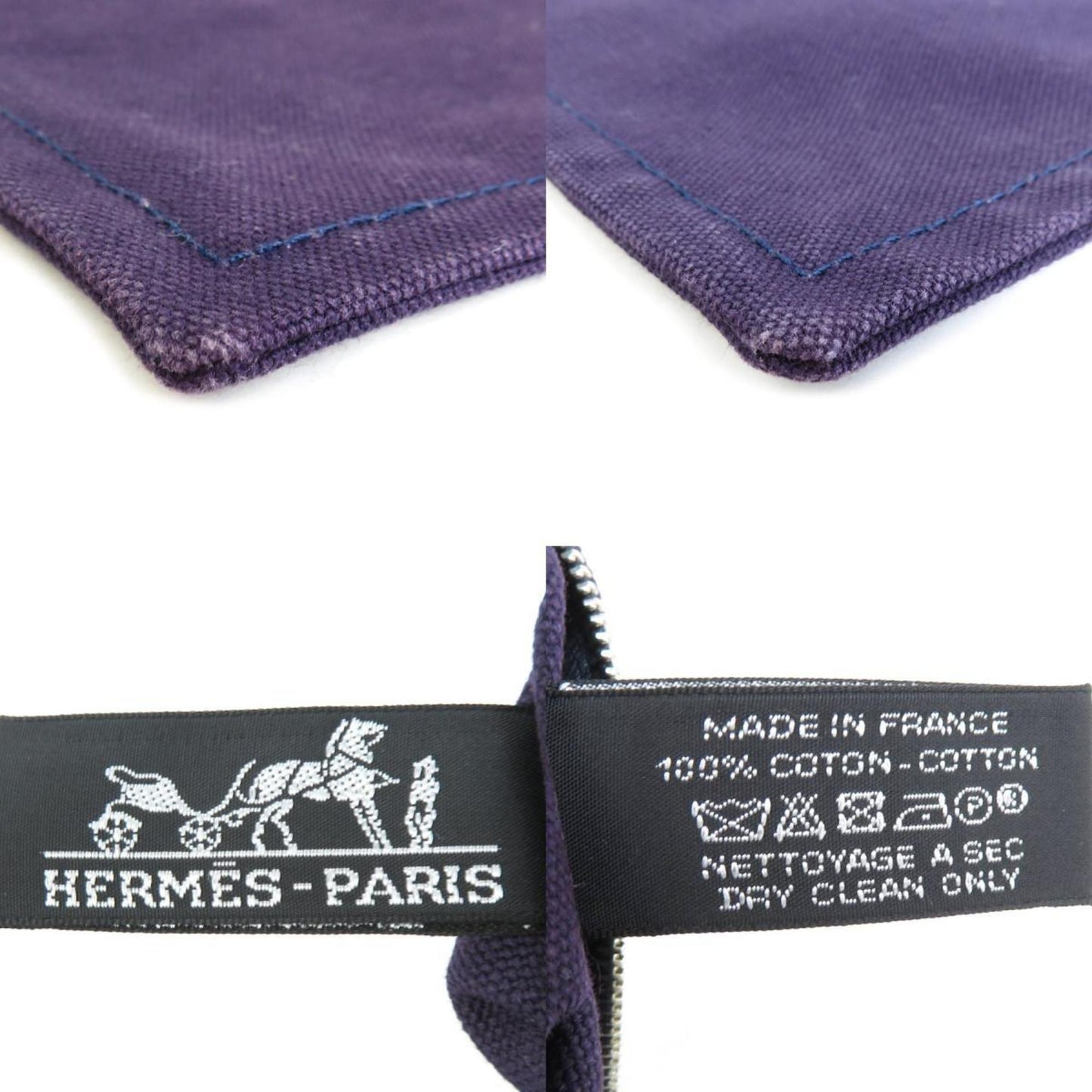 Hermès Purple Cotton Clutch Bag